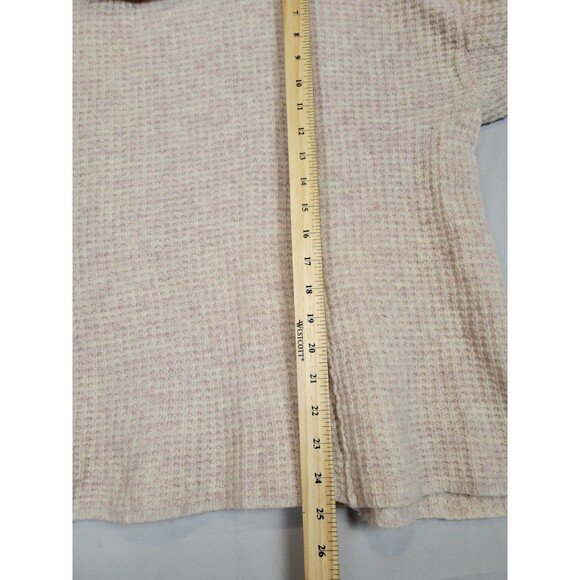 Free People Sidewinder Wool Waffle Knit Pullover Sweater Womens Large Oatmeal - Picture 5 of 8